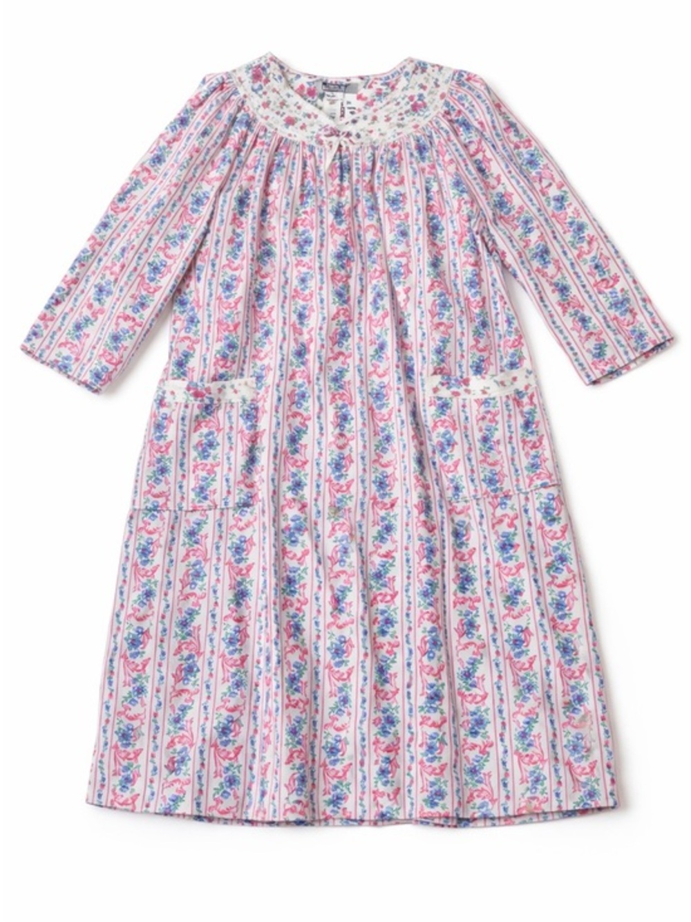 Vintage Vandemere Girls Flannel Nightgown Floral Cottagecore Prairie Sleep L